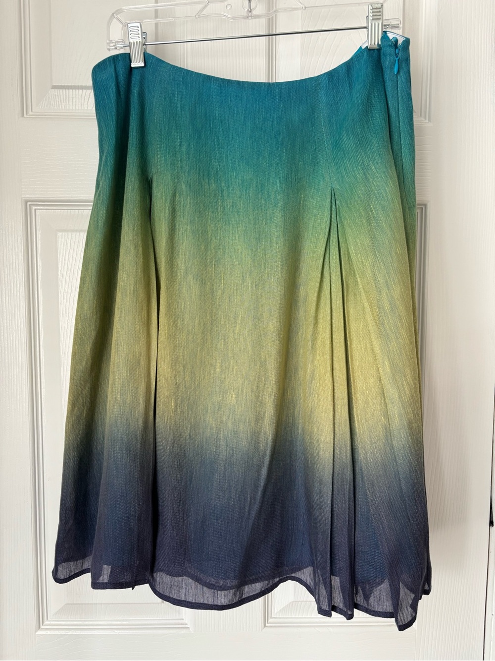 Jones New York Teal to Navy Ombre Circle Skirt